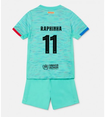 Barcelona Raphinha Belloli #11 Replica Third Stadium Kit for Kids 2023-24 Short Sleeve (+ pants)